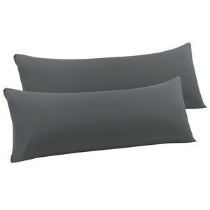 2pcs Brushed Microfiber Pillowcases Envelope Closure Soft Long Pillow Case Gray